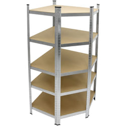 Ecd Germany - Etagère d'Angle Robuste - 180x70x40 cm - Chargeable jusqu'à 750kg - Cadre en Métal Galvanisé - 5 Panneaux mdf - Etagère de Stockage