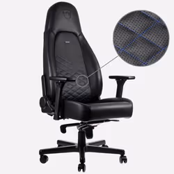 noblechairs ICON, Siège rembourré, Dossier rembourré, Noir, Bleu, Noir, Bleu, Simili-cuir, Simili-cuir