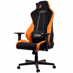 Nitro S300, Siège de jeu sur PC, 135 kg, Siège respirant, Dossier grillagé, Noir/Orange, Nylon