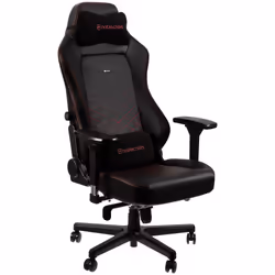 noblechairs Hero PU Leather, Siege coussin d’air, Dossier rembourré, Noir, Noir, Rouge, Acier, Noir