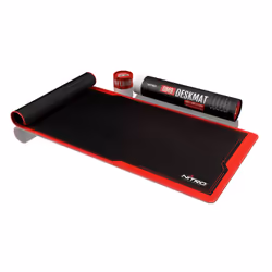 Nitro Concepts DM9, Noir, Rouge, Monochromatique, Tissu, Caoutchouc, Tapis de souris de jeu
