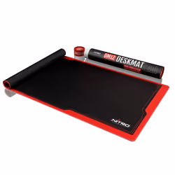 Nitro Concepts DM12, Noir, Rouge, Monochromatique, Tissu, Caoutchouc, Tapis de souris de jeu
