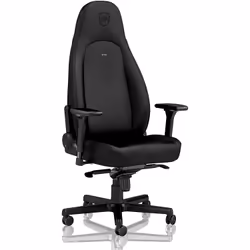 noblechairs ICON, Siège rembourré, Dossier rembourré, Noir, Noir, Simili-cuir, mousse, Simili-cuir, mousse