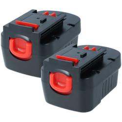 2x Batterie compatible avec Black & Decker HP148F2, HP148F2B, HP146F3K, HP146FBH, HP148F2K, HP148F2R outil électrique (1500 mAh, NiMH, 14,4 v) - Vhbw