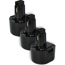 vhbw 3x Batteries compatible avec Black & Decker PS3200, PS3300, PS3350, PS3350K, PS320, PS9600, Q115 outil électrique (1500 mAh, NiMH, 9,6 V)