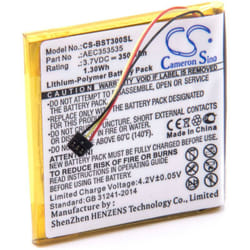 Vhbw - 1x Batterie remplacement pour Beats AEC353535 pour casque audio, écouteurs sans fil (350mAh, 3,7V, Li-polymère)