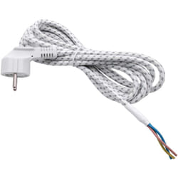 vhbw Câble électrique universel, connexion électrique pour fer à repasser (2.80m) - flexible, robuste avec prise de schuko et raccords de câbles