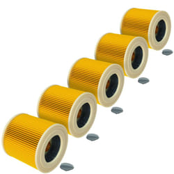 Vhbw - 5x filtre plissé compatible avec Kärcher a 2003, a 2004, a 2024 pt, a 2054 Me, a 2101, a 2204, a 2204 af, a 2206 x aspirateur - jaune