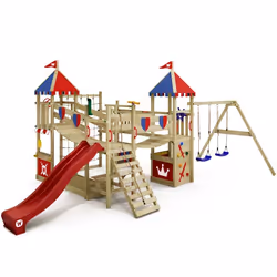 WICKEY Aire de jeux avec toboggan Smart Queen rouge