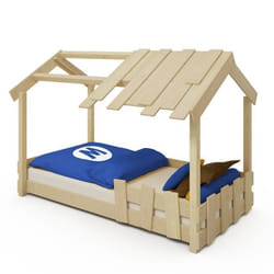 WICKEY Lit enfant Lit maison CrAzY Beach bâche Lit en bois 90 x 200 cm