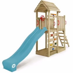 Aire de jeux Wickey JoyFlyer avec toit en bois Le vent, qui souffle dans les voiles, pousse les explorateurs aventureux de l' ...