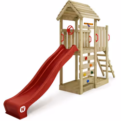 DESCRIPTION GÉNÉRALE L'aire de jeux Wickey JoyFlyer est conçue pour les jeunes aventuriers. Avec son toboggan géant et ses éq ...