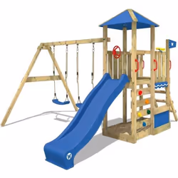 Aire de jeux - Wickey - Smart Savana - Bois massif - Bac à sable - Balançoire - Toboggan