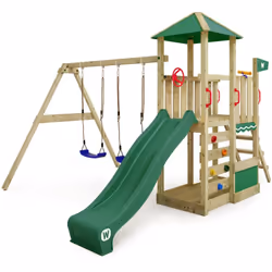 Aire de jeux enfants à toit pyramidal Wickey Smart Savana Sur Wickey Smart Savana L'équipage de l'aire de jeux Smart Savana e ...
