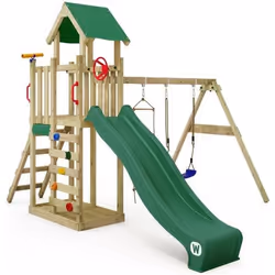 Aire de jeux Wickey Multiflyer Light avec balançoire et toboggan vert