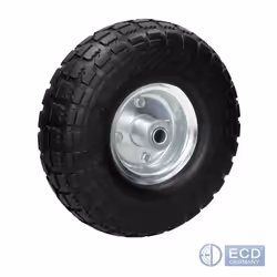 Roue de brouette - ECD GERMANY - 4.10 / 3.50-4 - Polyuréthane - Capacité 130 kg - Jante métal