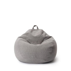 Lumaland Pouf Poire Comfort Line M - Fauteil Poire Intérieur - Housse Lavable 120 L - 70 x 80 x 50 cm Gris clair