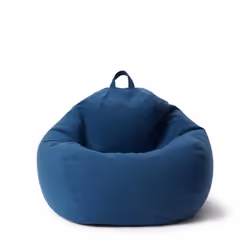 Lumaland Pouf Poire Comfort Line L - Fauteil Poire Intérieur - Housse Lavable 185 L - 80 x 90 x 50 cm Bleu foncé