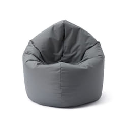 Pouf rond 2 en 1 Lumaland - Gris - Intérieur/Extérieur - Garnissage 300 L