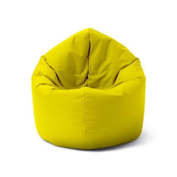 Pouf rond 2 en 1 Lumaland - Jaune - Tissu - Déperlant et robuste