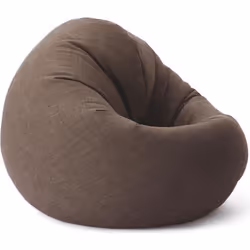 Pouf Lumaland - Intérieur/Extérieur - Garnissage 320 L - 90 x 50 cm - Texture lin marron