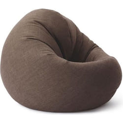 Pouf Lumaland - Intérieur/Extérieur - Garnissage 320 L - 90 x 50 cm - Texture lin marron