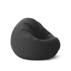 Lumaland Pouf Interior Line canapé pouf rond dintérieur garnissage 320L 90 x 50 cm aspect et texture lin Gris foncé