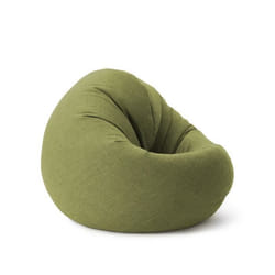 Lumaland Pouf Interior Line canapé pouf rond dintérieur garnissage 320L 90 x 50 cm aspect et texture lin Lime