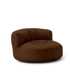 Pouf rond dextérieur Lumaland - Marron - Tissu - Confortable avec dossier moelleux