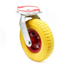 Wiltec - Roulette de transport pivotante increvable – ø 220 mm – Capacité 100 kg – en pu Polyuréthane – Roue avec Plaque de montage – Transport