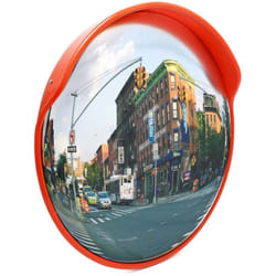 Wiltec Miroir Convexe Circulation 80 cm Champ de vision de 130°-160° Couvercle de protection Intempéries Reflets Sécurité routière Outdoor Indoor