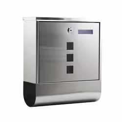 Boite aux lettres avec porte-journaux en acier inoxydable pour Montage au mur Avec 2 Clés Courrier - 60829