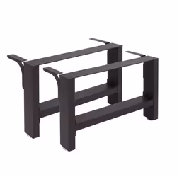 Pieds de table en Profil carré 64x40cm Noir Revêtement par poudre Piètement de Table Meuble