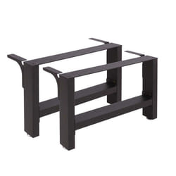 Pieds de table en Profil carré 64x40cm Noir Revêtement par poudre Piètement de Table Meuble