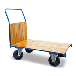 Chariot de transport à plateforme 100x60 cm Capacité de charge 600kg Poignée Frein de stationnement