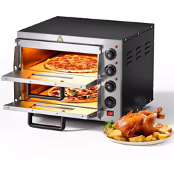 [Four à pizza électrique] – Le four à pizza électrique de Wiltec offre une cuisson optimale grâce à sa température réglable j ...