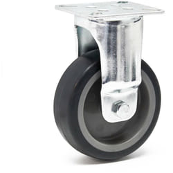 Wiltec Roulette fixe – Ø 75 mm – Capacité de charge 75 kg – Roue en plastique gris avec Plaque de montage – Dispositif de transport, usage sans traces
