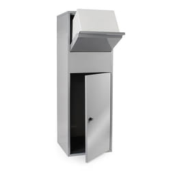 Boîte à colis sur pied boîte aux lettres couleur argent pour la réception de vos colis à domicile - 60924