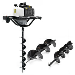 Wiltec Kit Tarière thermique à essence – Moteur 2 temps 2,2 kW 3 CV – Cylindrée 63 cm³ – Perceuse sol Trépan pour Clôture Sylviculture Jardinage