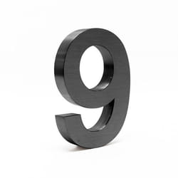 Wiltec Plaque Numéro Maison 9 Anthracite Acier galvanisé 130x30x200mm Arial 3D
