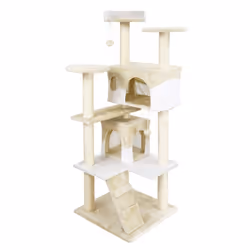Arbre à chat beige / blanc 130