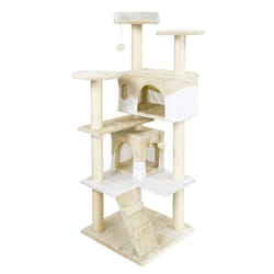 Arbre à chat beige / blanc 130