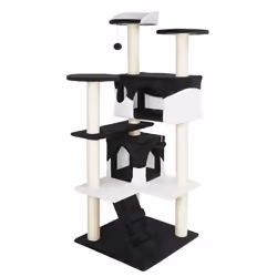 Arbre à chat noir / blanc 130c