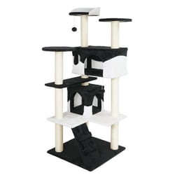 Arbre à chat noir / blanc 130c