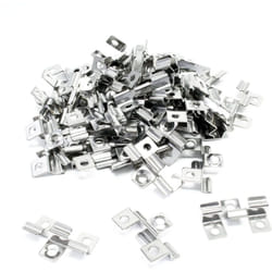 Wiltec Lot de 50 Clips en Acier fin – 40 x 24 x 7 mm – Hauteur de serrage 7 mm – Montage des planchers lames dalles terrasse, fixation invisible