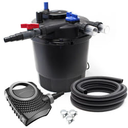 Sunsun - Kit complet: CPF-20000 Filtre de bassin à pression jusqu'à 10000 l avec 11 Watt lampe uv, NEO8000 SuperEco pompe 8000l/h 70W, 10m Tuyau 38