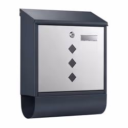 Boîte aux lettres avec Porte-journaux V36 Boîte postale murale Acier inox Boîte aux lettres gris anthracite