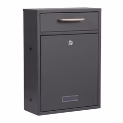 Boîte aux lettres V52 Anthracite Boîte Murale Verrouillable avec Plaque porte-nom
