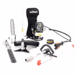 Wiltec Outil de jardinage 4en1 Moteur 2 temps Taille-haie Élagueuse Coupe-gazon