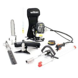 Wiltec Outil de jardinage 4en1 Moteur 2 temps Taille-haie Élagueuse Coupe-gazon